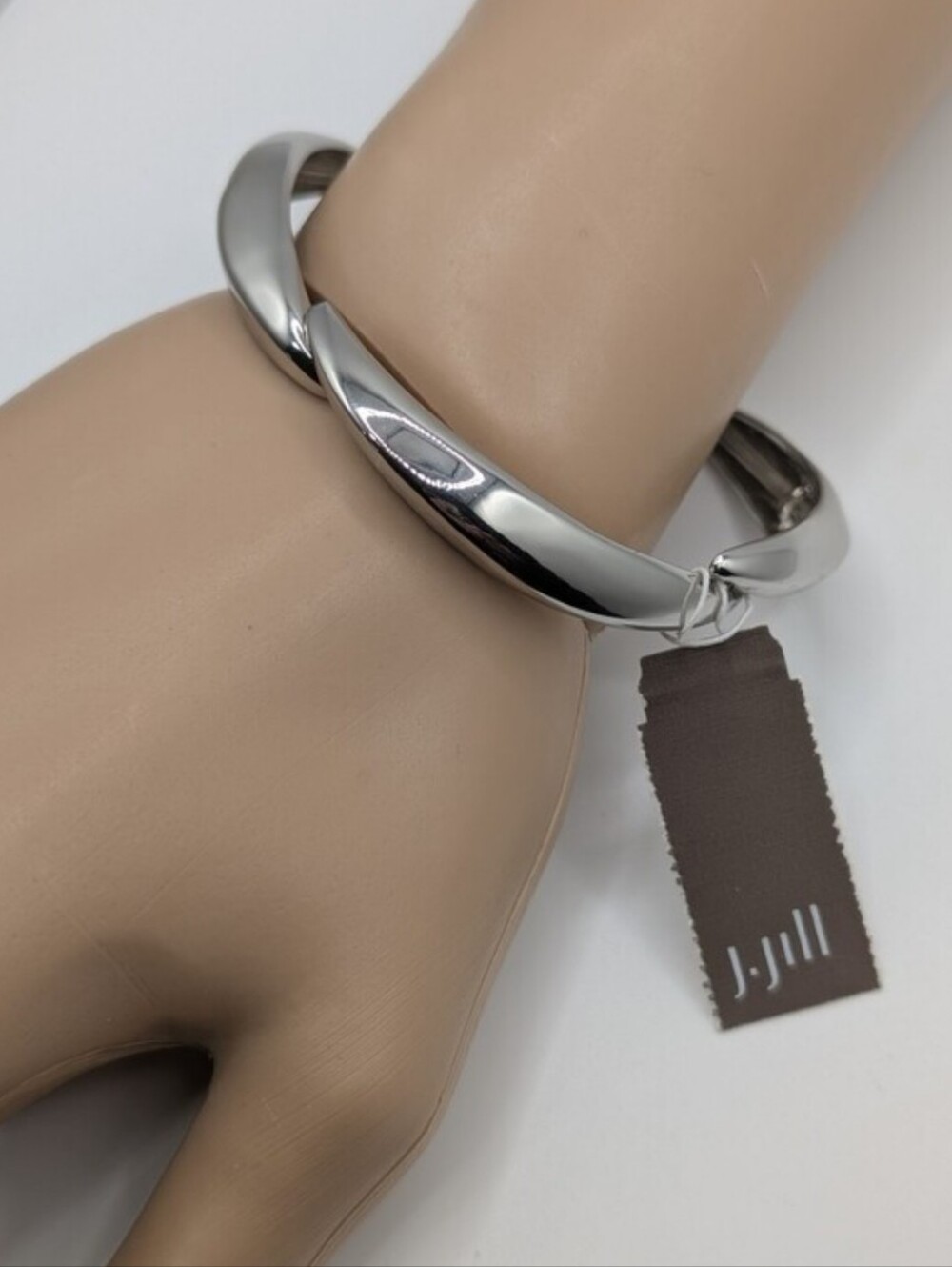 J. Jill Polished Silver-Tone Stretch Bracelet NWT $39